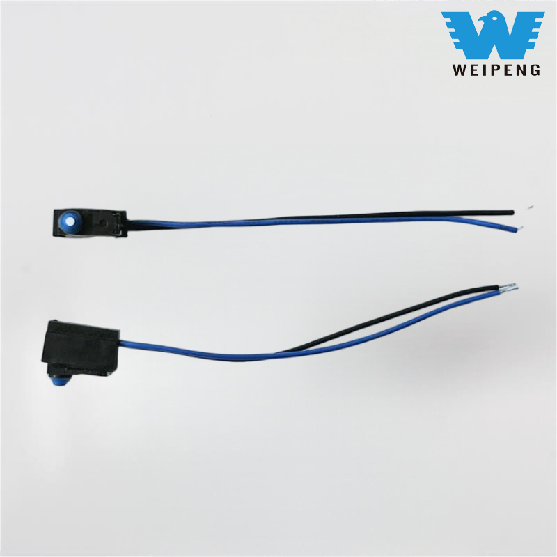 లీడ్స్‌తో వాటర్‌ప్రూఫ్ పిన్-టైప్ పుష్-బటన్ మైక్రో స్విచ్