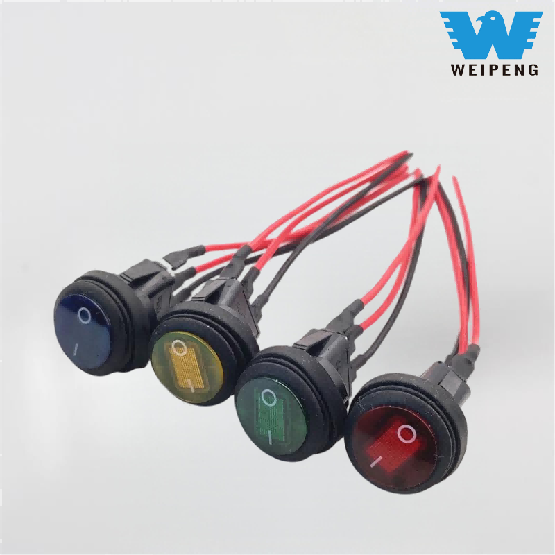 వైర్‌తో వైపెంగ్ రౌండ్ వాటర్‌ప్రూఫ్ బోట్ స్విచ్